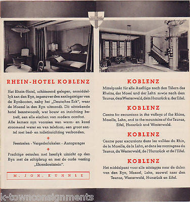 RHEIN HOTEL GERMAN VINTAGE SOUVENIR TRAVEL AD BROCHURE - K-townConsignments