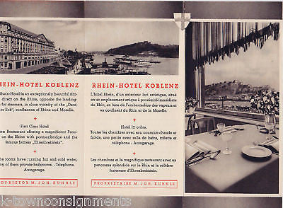RHEIN HOTEL GERMAN VINTAGE SOUVENIR TRAVEL AD BROCHURE - K-townConsignments