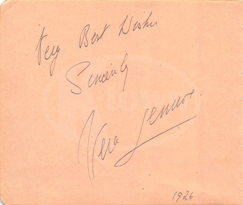 Vera Lennox Tilly of Bloomsbury British Movie Actress Autograph Signature 1926