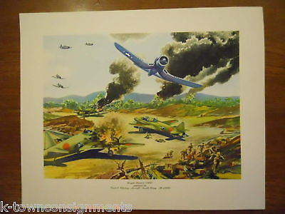 VOUGHT CORSAIR WWII P&W MILITARY AIRCRAFT GRAPHIC ART POSTER PRINT 1946 - K-townConsignments