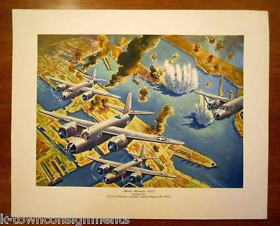 WWII BOMBER PLANE LARGE P&W MILITARY AVIATION LITHOGRAPH POSTER PRINT 1946 - K-townConsignments