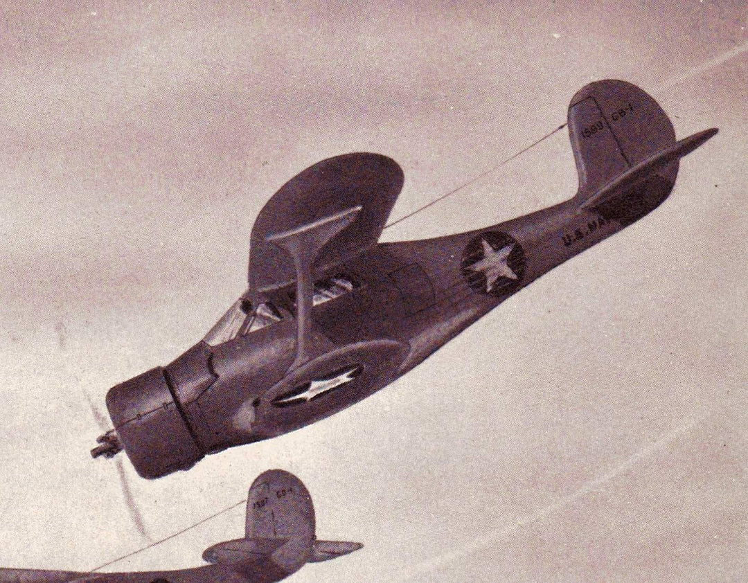 Beechcraft GB-1 Sea Fighter Planes Military Aircraft Vintage WWII Illustration Print 1944