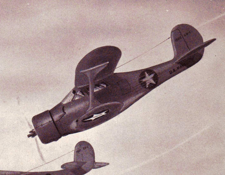 Beechcraft GB-1 Sea Fighter Planes Military Aircraft Vintage WWII Illustration Print 1944