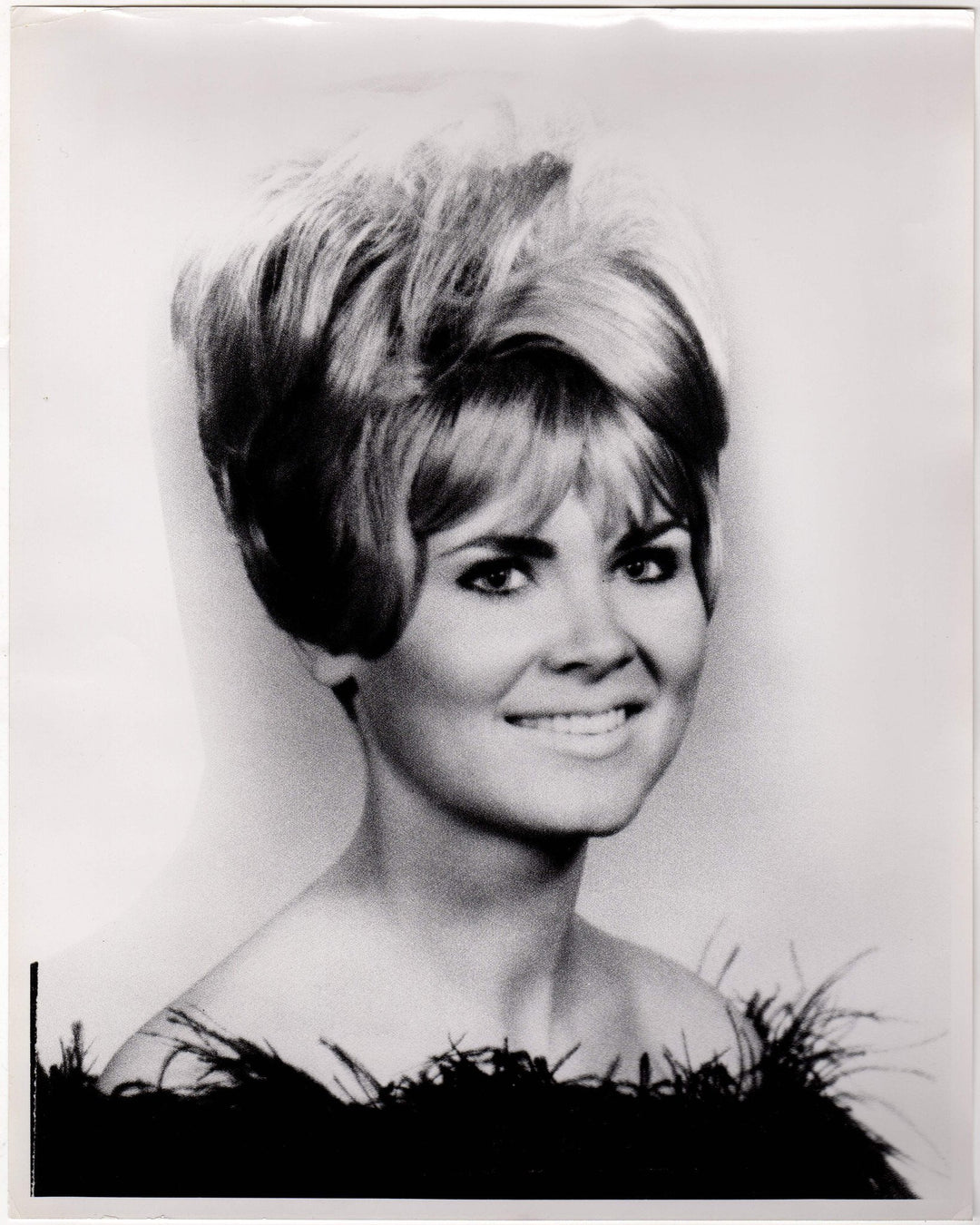 Blonde Girl Updo Hairstyle Fashion Model Vintage 1960s Large Format Headshot Photo