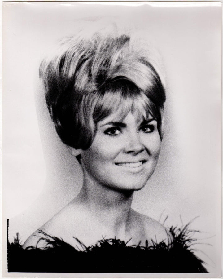 Blonde Girl Updo Hairstyle Fashion Model Vintage 1960s Large Format Headshot Photo