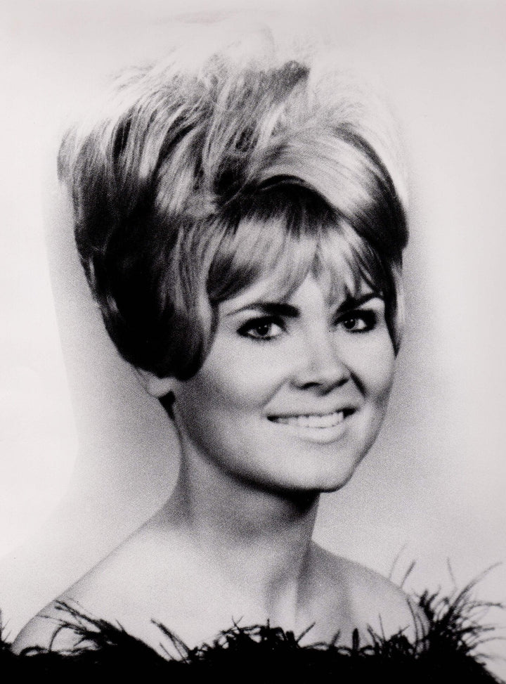 Blonde Girl Updo Hairstyle Fashion Model Vintage 1960s Large Format Headshot Photo