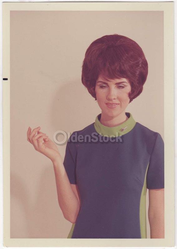 Brunette Air West Airline Flight Attendant Fashion Model Vintage 1960s ...