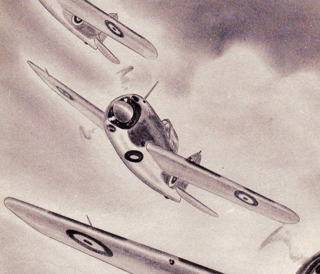 Buffalo Brewster F2A-3 Fighter Planes Military Aircraft Vintage WWII Illustration Print 1944