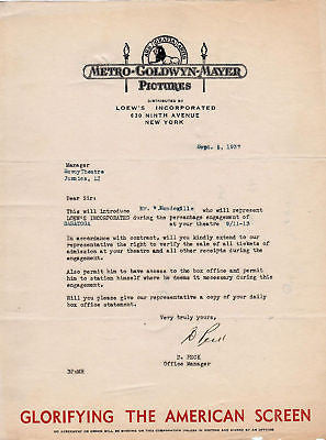 MGM AMERICAN SCREEN VINTAGE SIGNED MOVIE STATIONERY - K-townConsignments