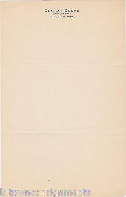 SIOUX CITY ARMY MILITARY COMBAT STATIONARY LETTERHEAD - K-townConsignments