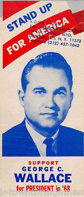 GEORGE WALLACE PRESIDENT CAMPAIGN VINTAGE AD BROCHURE - K-townConsignments