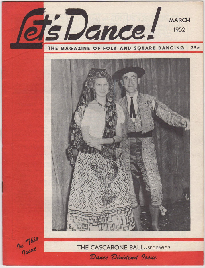 Cascarone Ball California Dance Vintage Let's Dance Folk & Square Dancing Magazine 1952