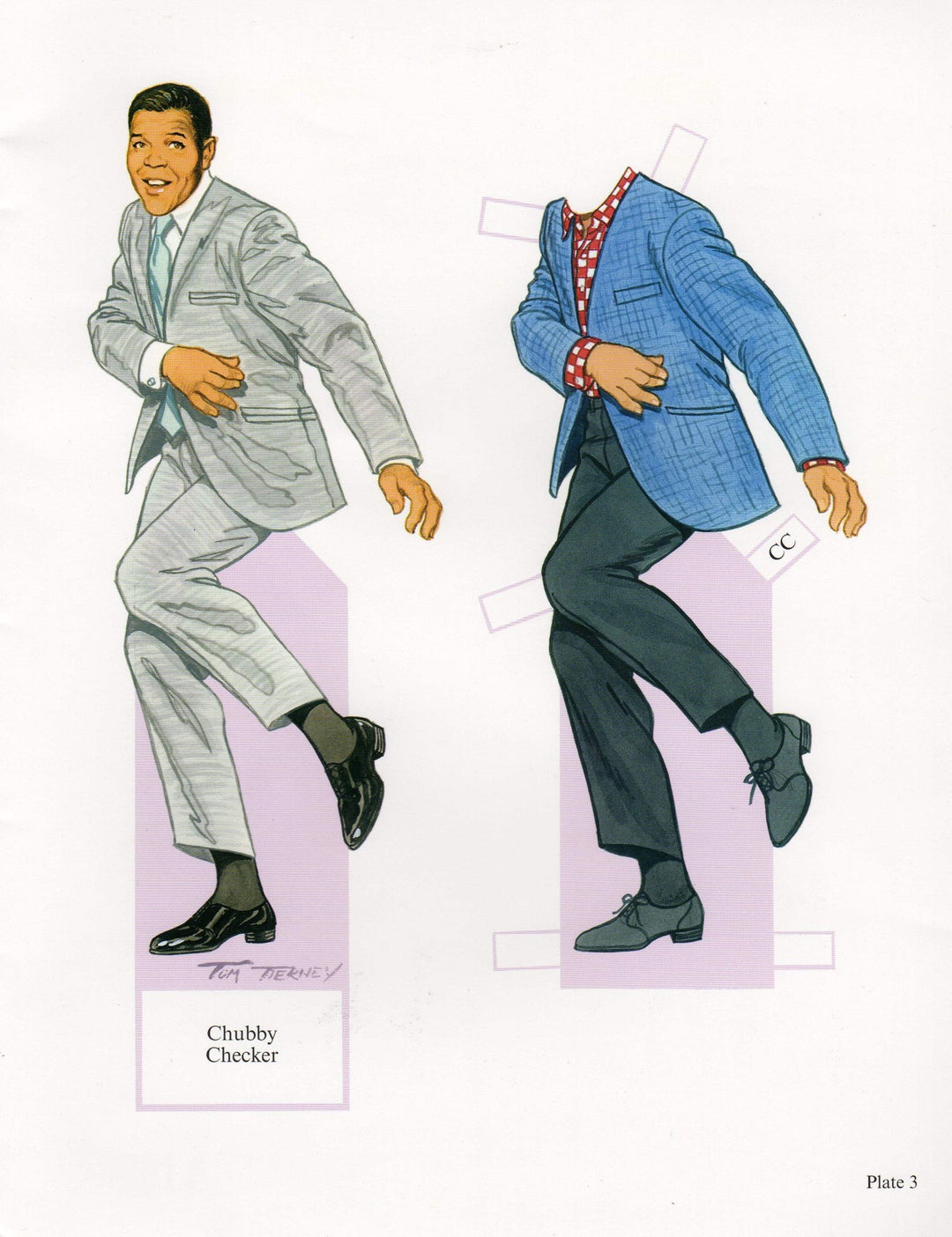 Chubby Checker Rock Music Legend Illustrated Paper Doll Cut-Out Print