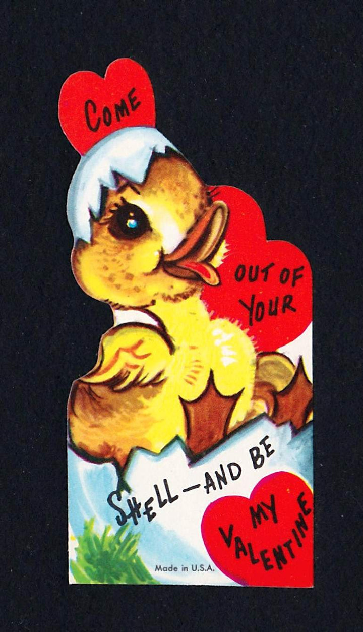 Come Out Of Your Shell LIttle Duckey Vintage Valentine's Day Greeting Card