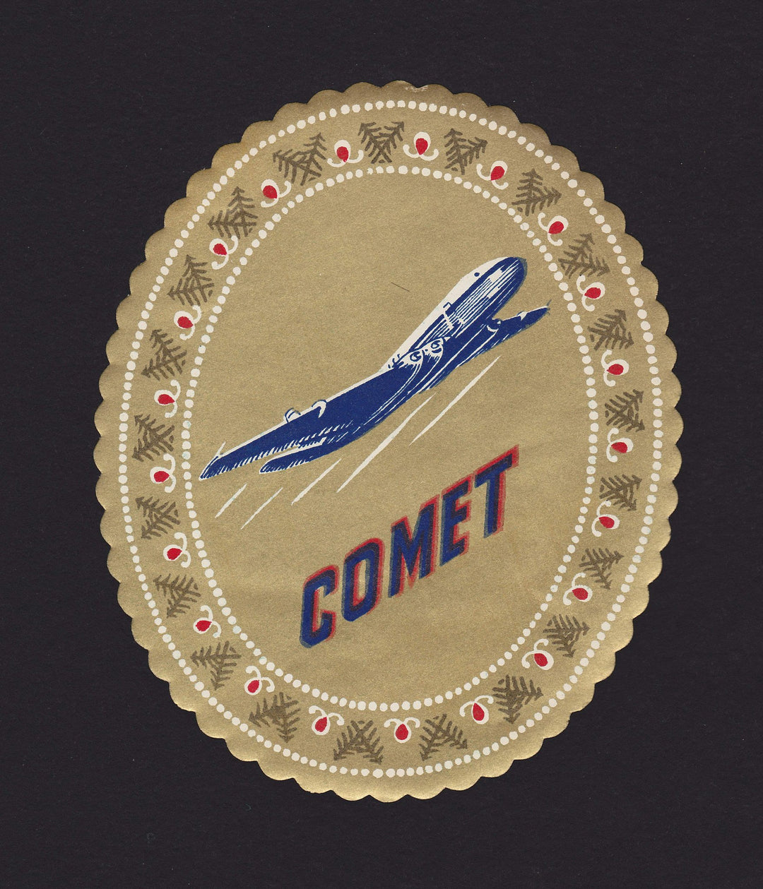 Comet DeHavilland Jet Airliner Vintage Graphic Advertising Luggage Sticker