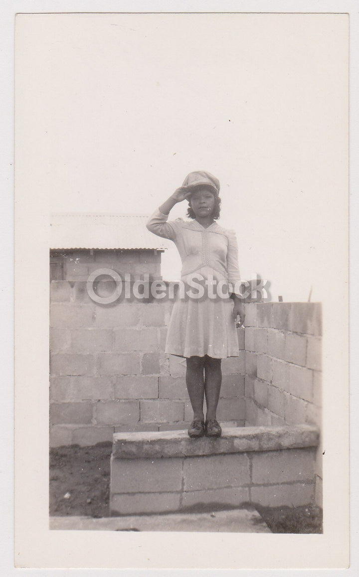 Cute Panamanian Woman in Dress Vintage WWII Panama Girl Snapshot Photos Lot