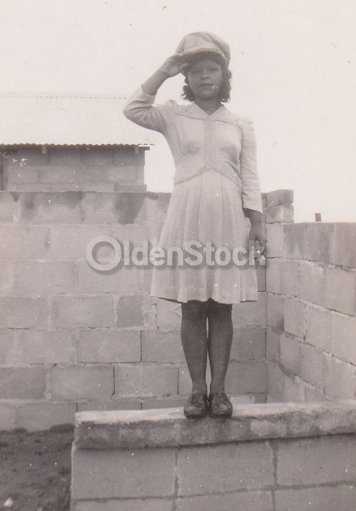 Cute Panamanian Woman in Dress Vintage WWII Panama Girl Snapshot Photos Lot
