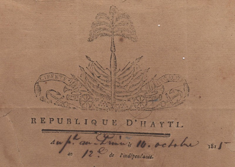 Alexandre Pétion Haiti 1st President Autograph Signed Official Document 1815