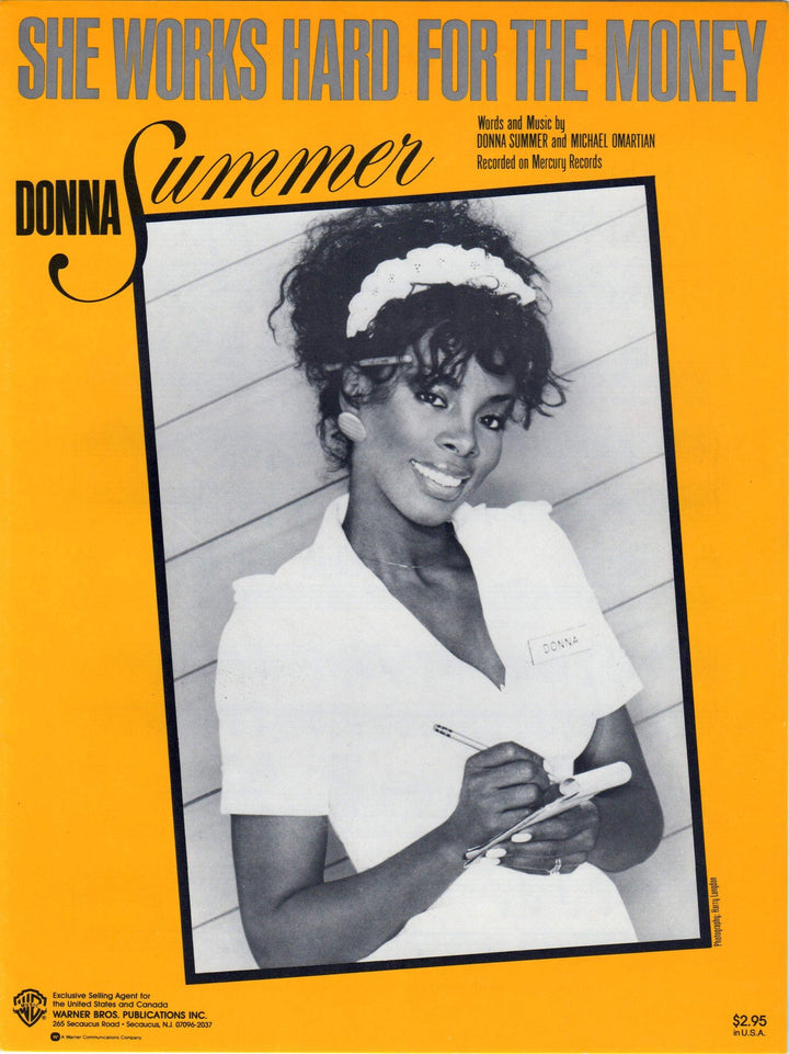 Donna Summer She Works Hard for Her Money Vintage Song & Lyrics Sheet Music 1983