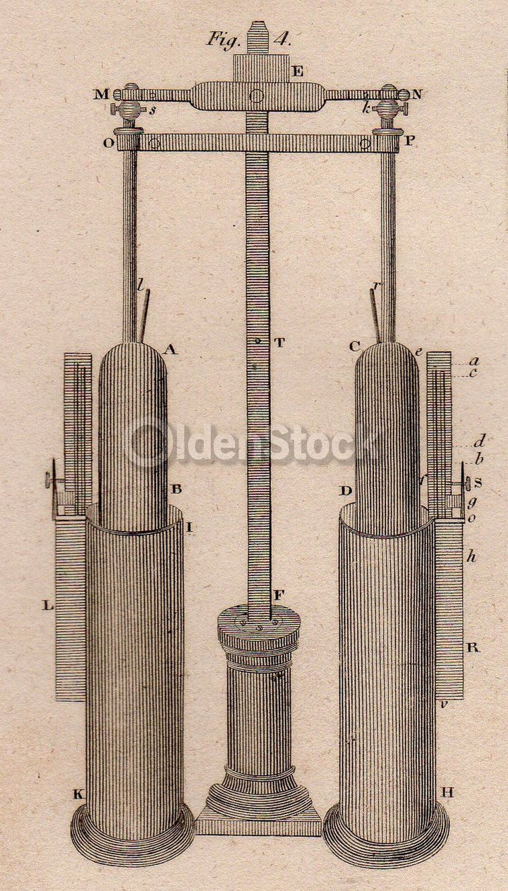 Early Chemistry Aparatus Design Inventions Antique Graphic Engraving Print Book