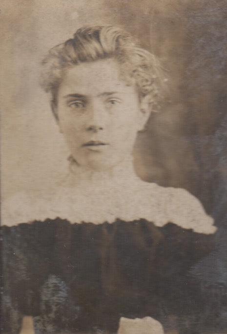 Lovely Ethnic Woman in Lace Antique Silver Print Photo on Board 1910s