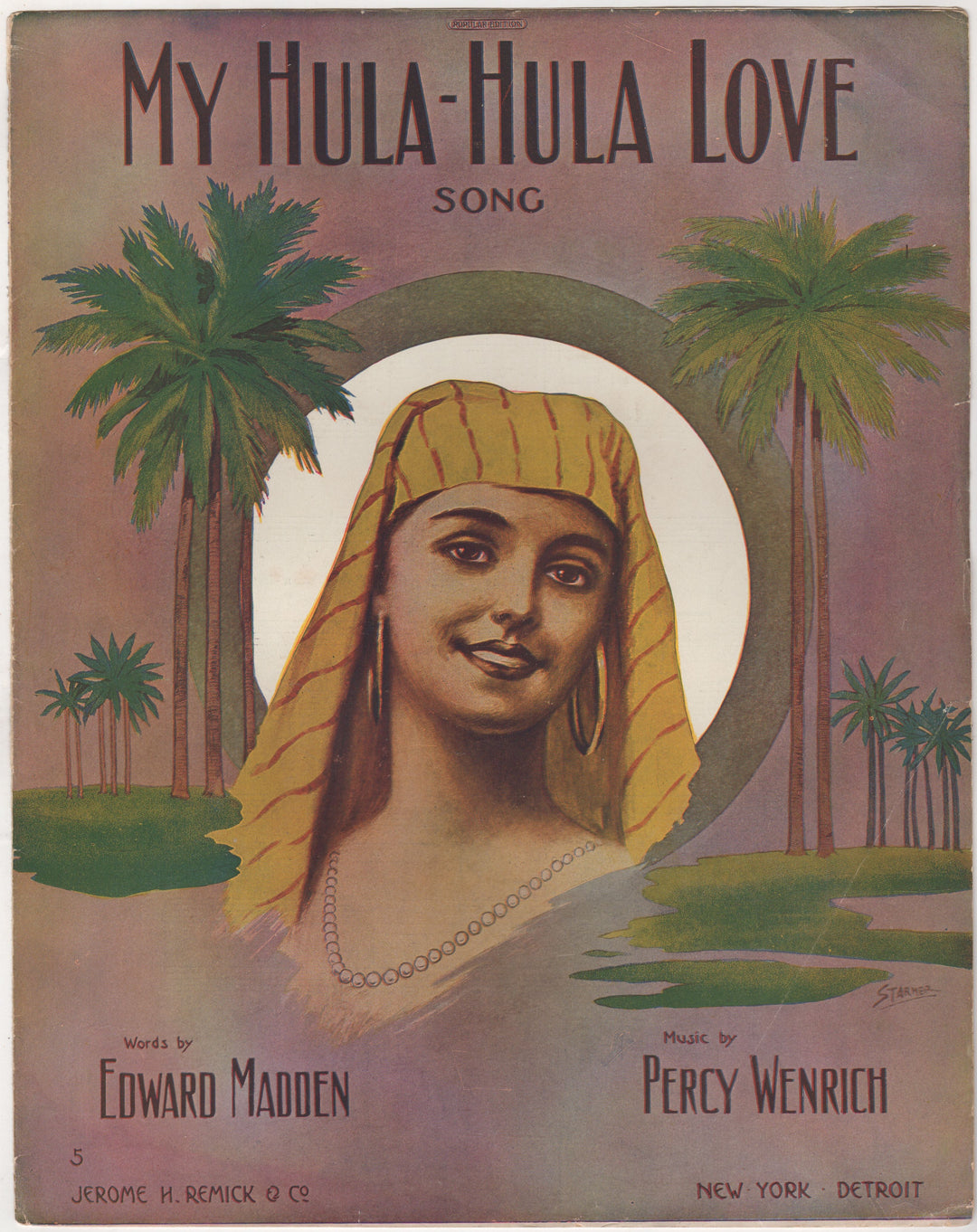 My Hula Hula Love Hawaiian Song Graphic Art Antique Sheet Music 1909