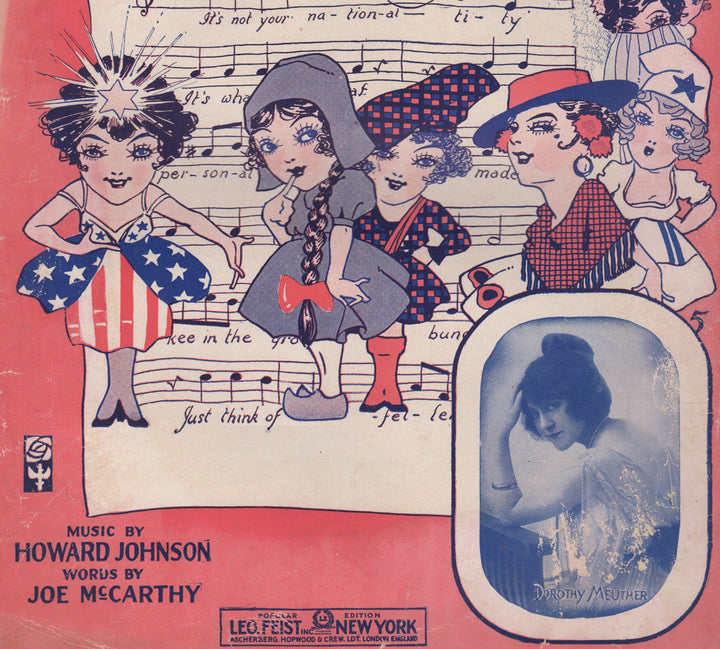 It's Not Your Nationality It's You Antique Graphic Art Sheet Music 1916