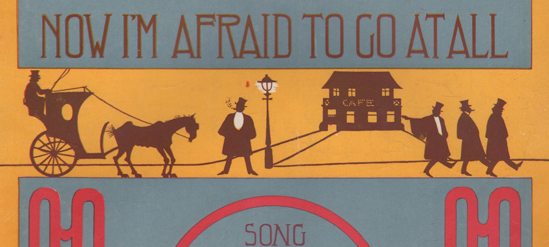 Afraid to Go Home in the Dark Antique Graphic Art Sheet Music 1908