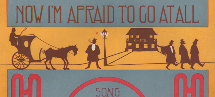Afraid to Go Home in the Dark Antique Graphic Art Sheet Music 1908