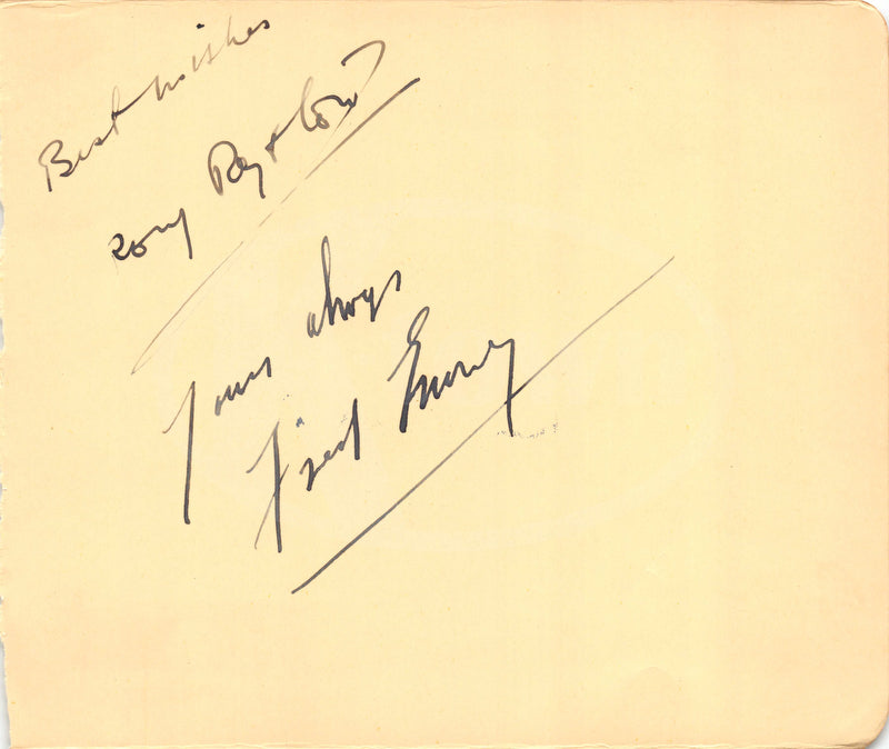 Fred Emney & Roy Royston Early Movie Actors Original Autograph Signatures 1930