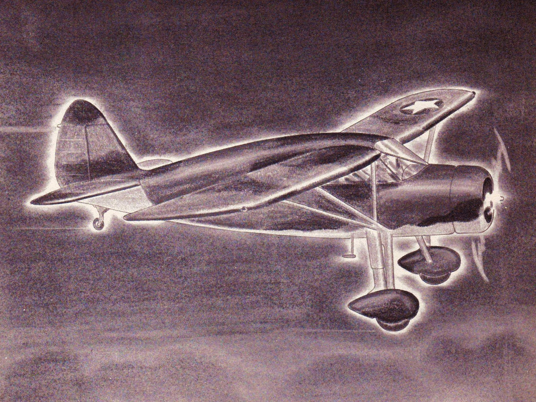 Fairchild C-61 Forwarder Air Plane Military Aircraft Vintage WWII Illustration Print 1944