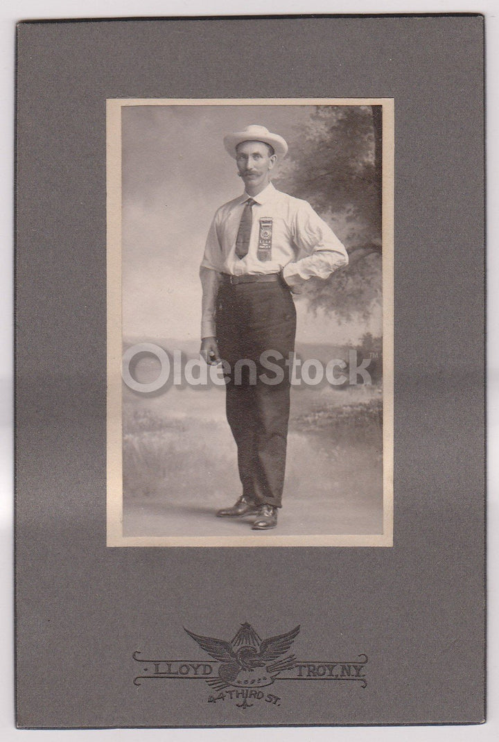 Farm Show Award Winner Man with Short Tie Troy New York Antique Snapshot Photo