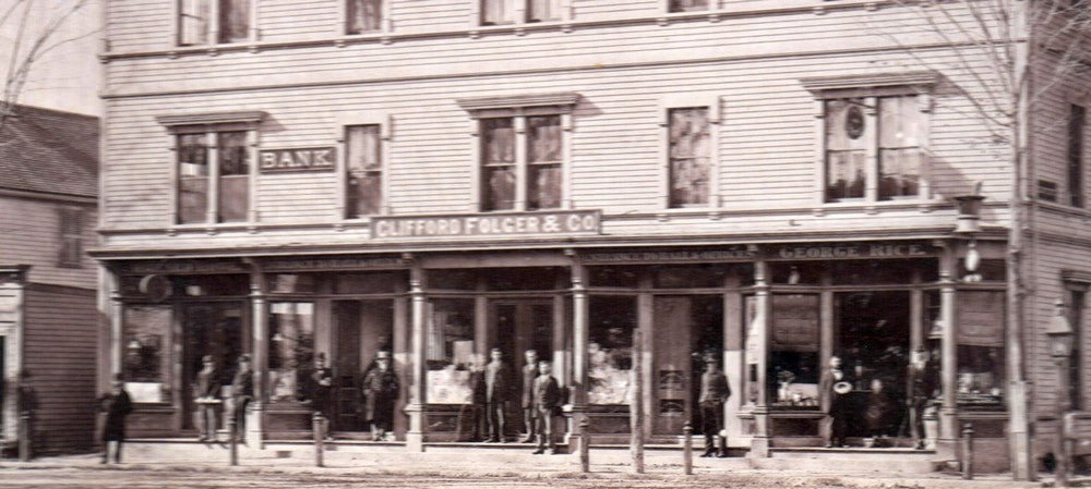 Old Framingham Nobscot Bank Building Outdoor Scene Antique Photo