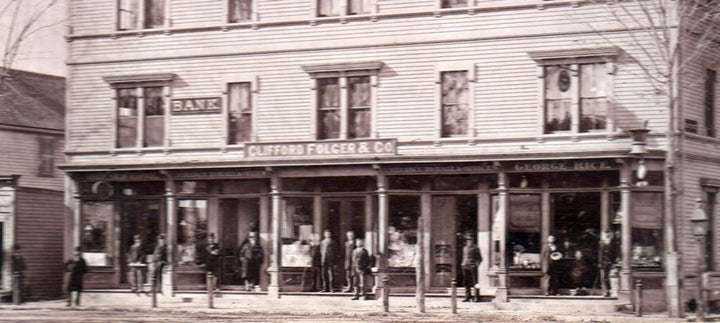 Old Framingham Nobscot Bank Building Outdoor Scene Antique Photo
