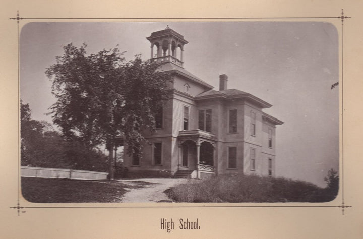 Old Framingham High School MetroWest Massachusetts Antique Photo