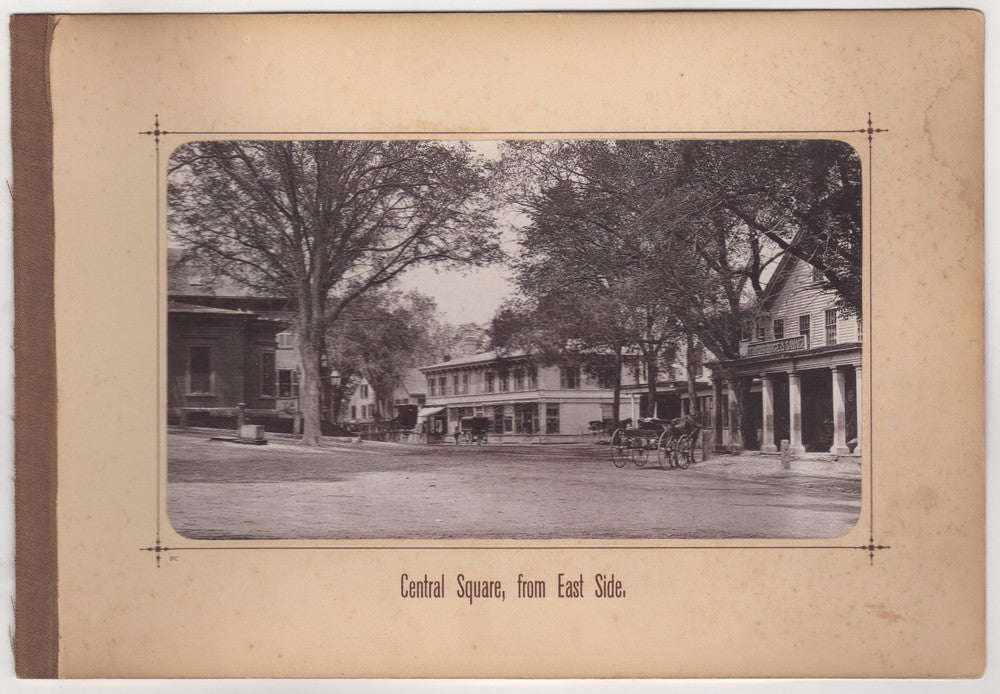 Trowbridge Savage Central Square Framingham MA Antique Photo on Board