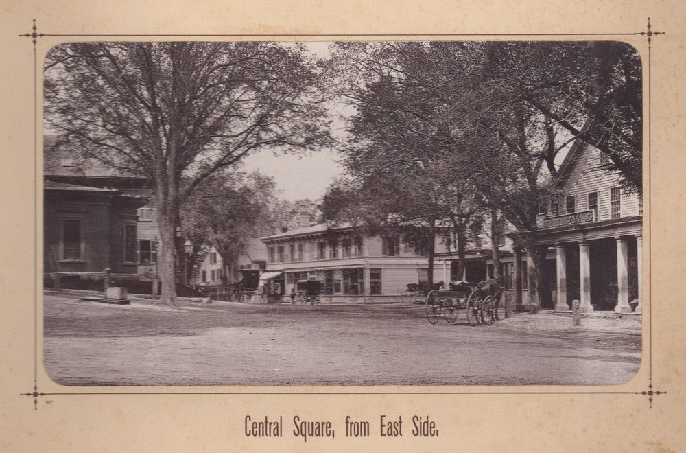 Trowbridge Savage Central Square Framingham MA Antique Photo on Board