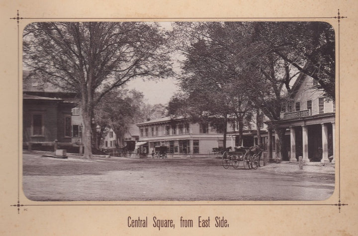 Trowbridge Savage Central Square Framingham MA Antique Photo on Board