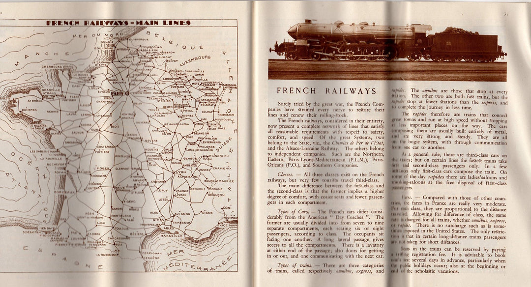 France Vacations French Railroads Vintage Graphic Advertising Travel Brochure