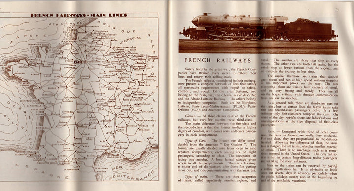 France Vacations French Railroads Vintage Graphic Advertising Travel Brochure