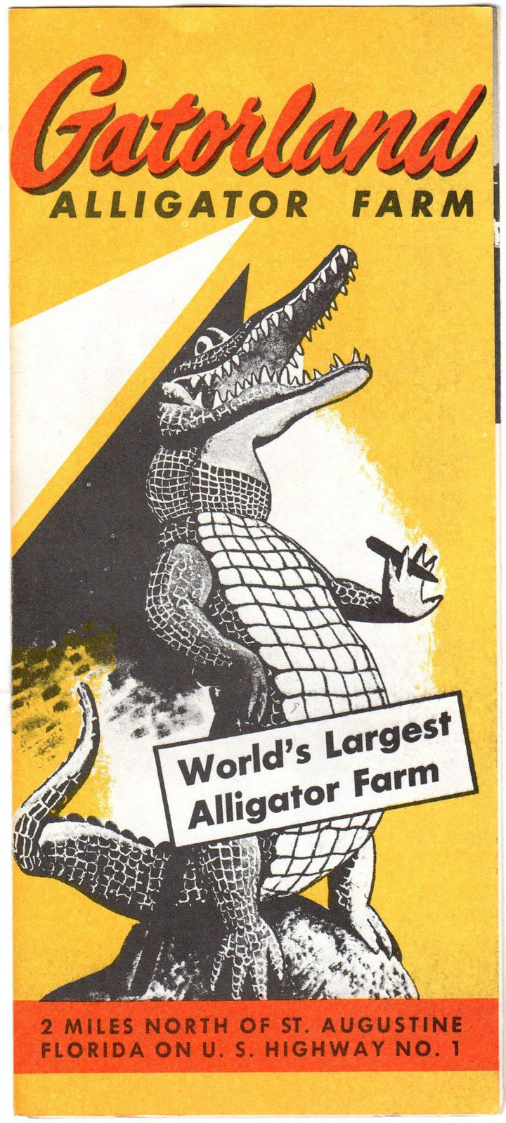 Gatorland Alligator Farm St. Augustine Florida Vintage Advertising Travel Brochure