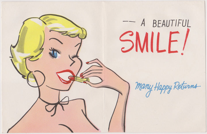 Happy Birthday Luscious Lass 1st Prize Vintage Graphic Art Birthday Card