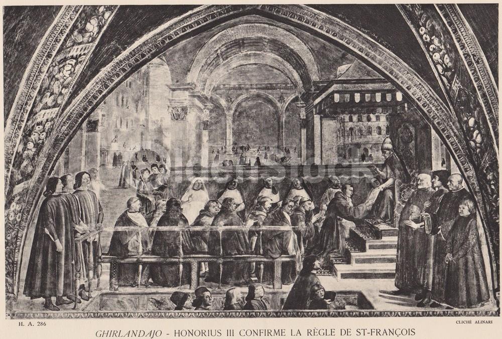 Honorius III Confirme La Règle De St-François Artwork by Ghirlandaio Vintage Gra