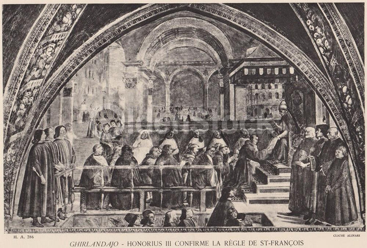 Honorius III Confirme La Règle De St-François Artwork by Ghirlandaio Vintage Gra