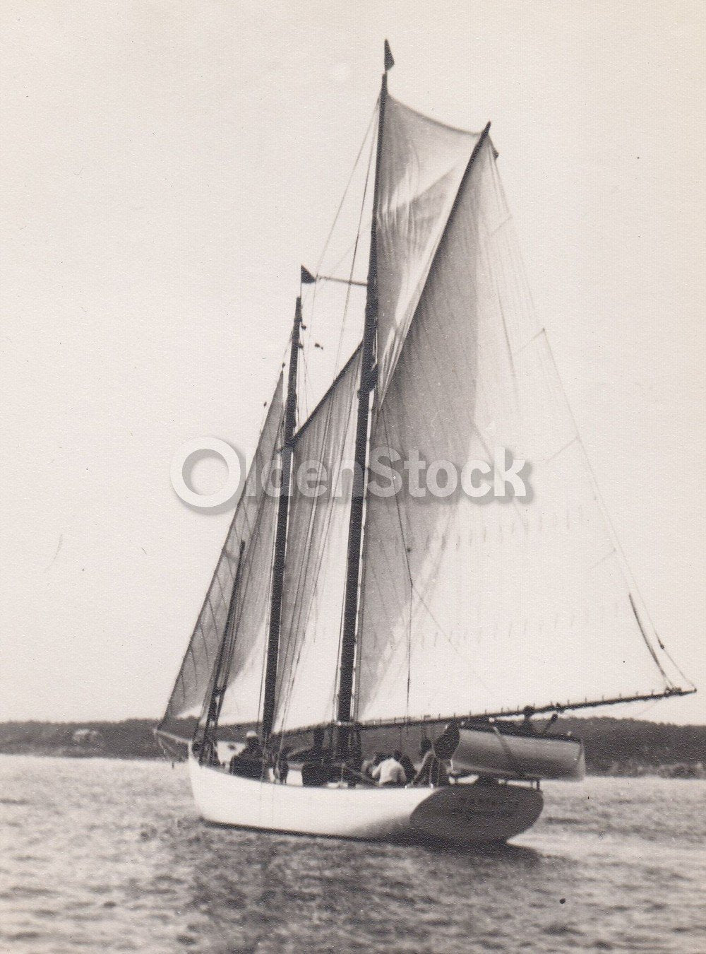 Sailing Ship Marietta Gloucester Massachusetts Bay Vintage Boating Snapshot Phot