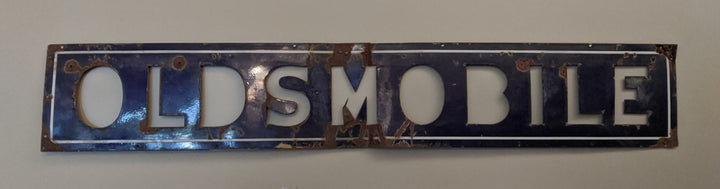 Oldsmobile General Motors Automobiles Large Antique Enameled Dealership Sign