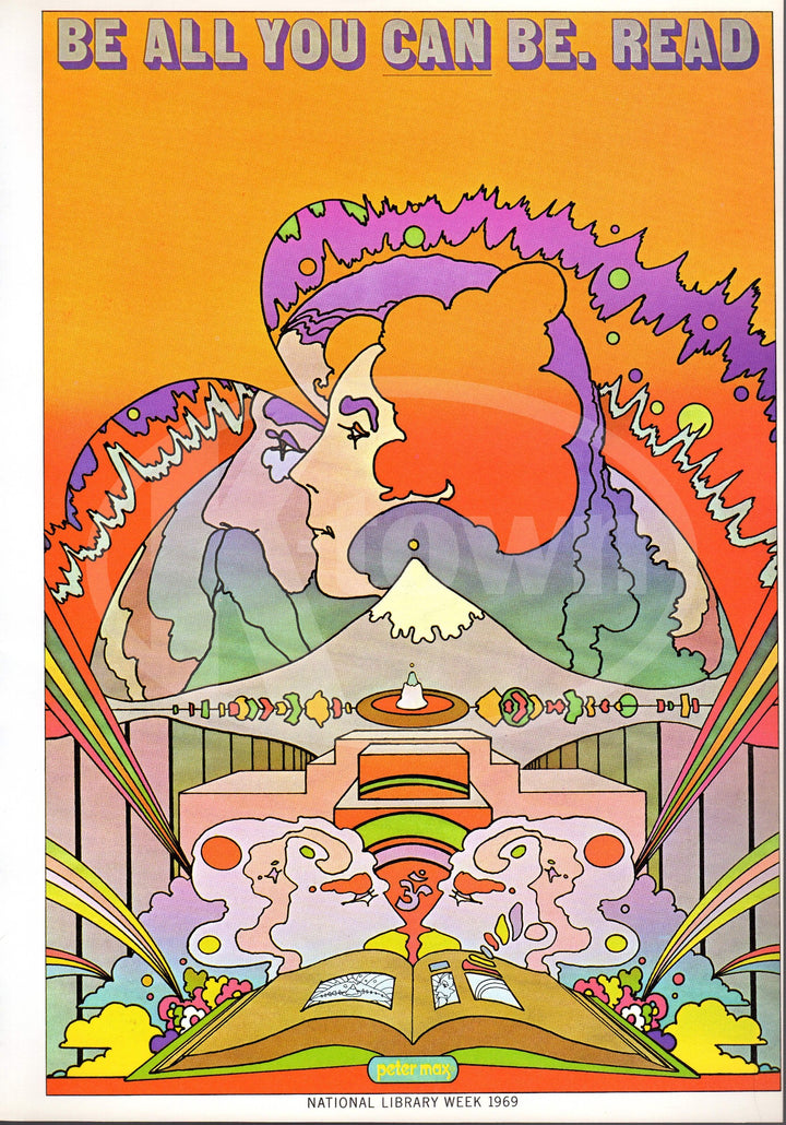 Be All You Can Be. Read Vintage Educational Peter Max Graphic Art Poster Print