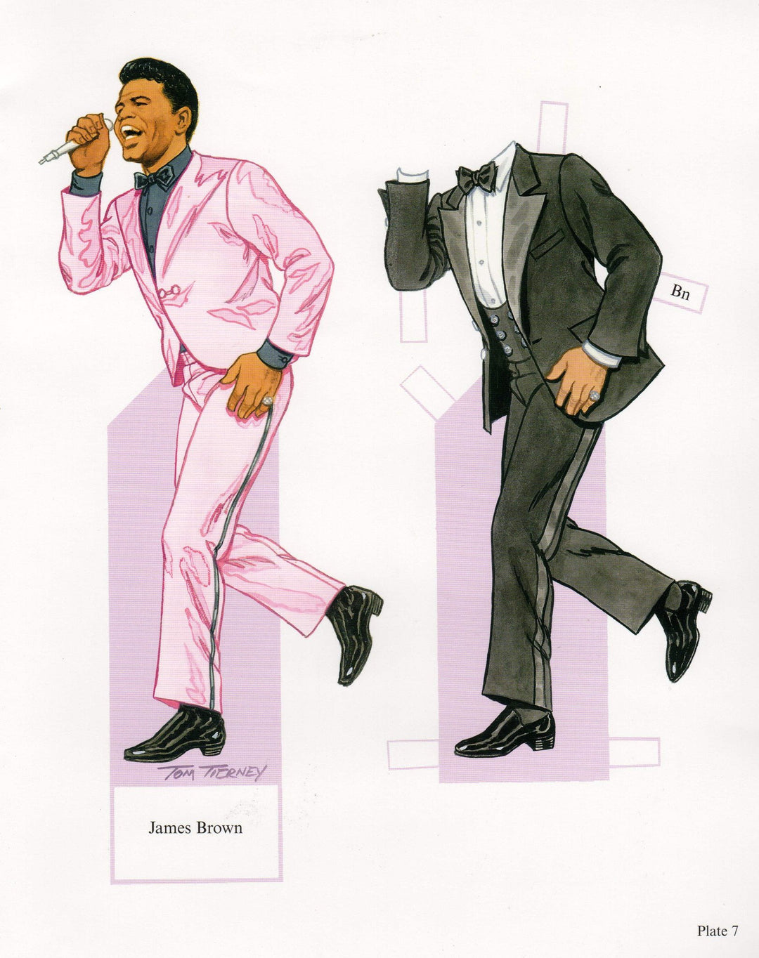 James Brown Funk Music Legend Illustrated Paper Doll Cut-Out Print