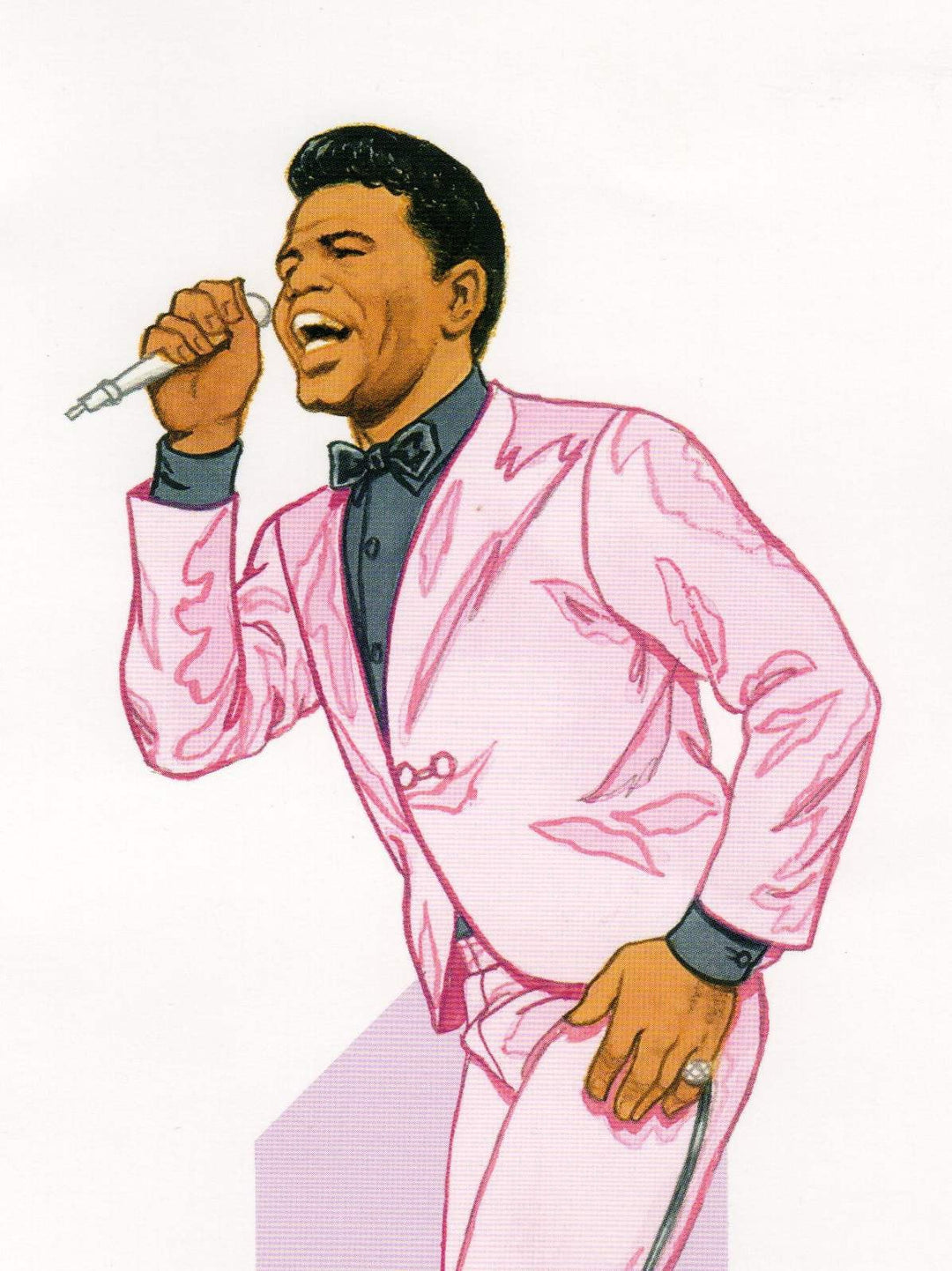 James Brown Funk Music Legend Illustrated Paper Doll Cut-Out Print