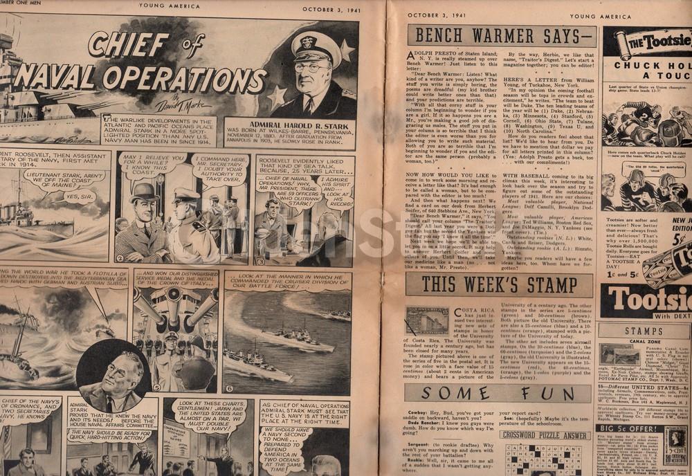 Joe DiMaggio New York Yankees Baseball Vintage WWII Home Front News Magazine 1941